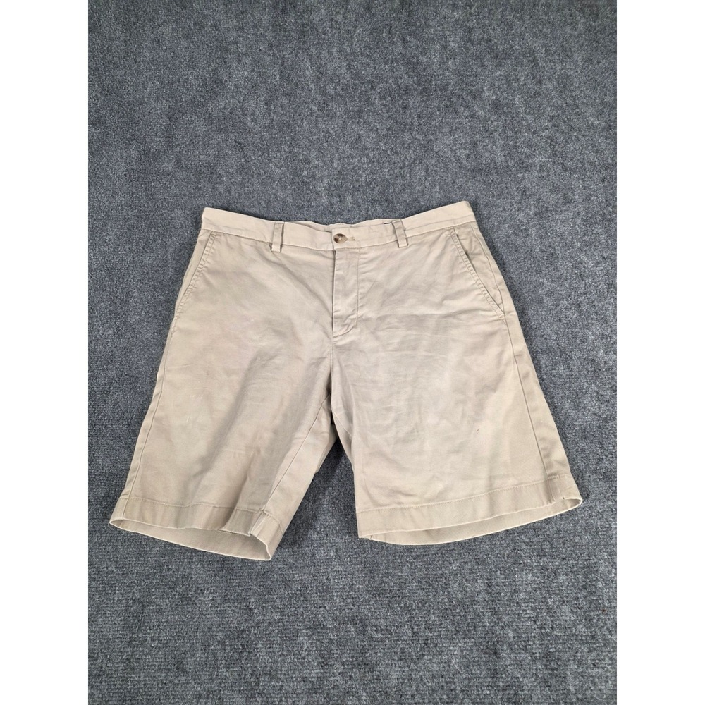 Vineyard Vines Breaker Shorts Mens 32 Tan Khaki Stretch Cotton Chino‎ Flat Front